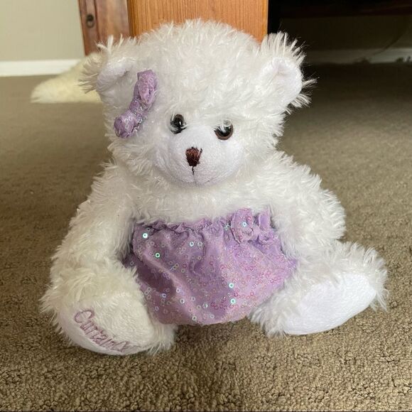 Ballet Cuddly Bear with Sequin Tutu and Bow “Curtain Call” - Picture 2 of 9